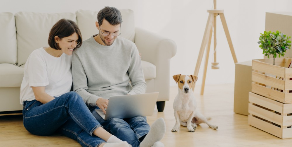 couple looking at houses